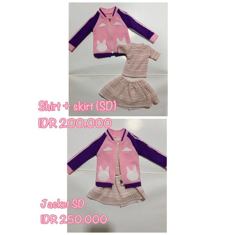 Baju Boneka BJD Size 1/3 60cm SD DD Jacket Skirt Preloved