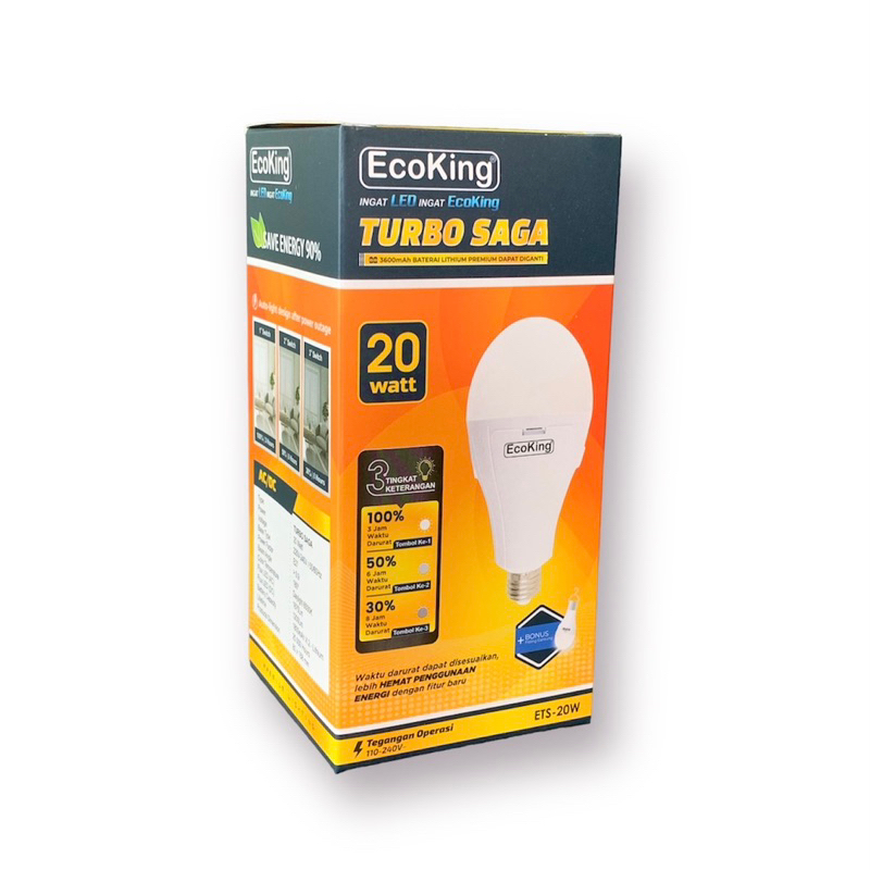 Lampu led Emergency 20 watt Ecoking Turbo Lampu Darurat