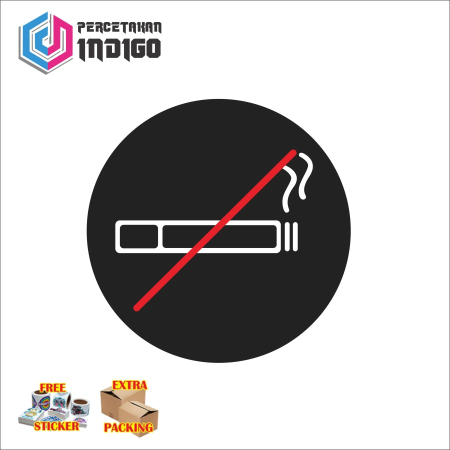 papan akrilik acrylic bulat dilarang merokok
