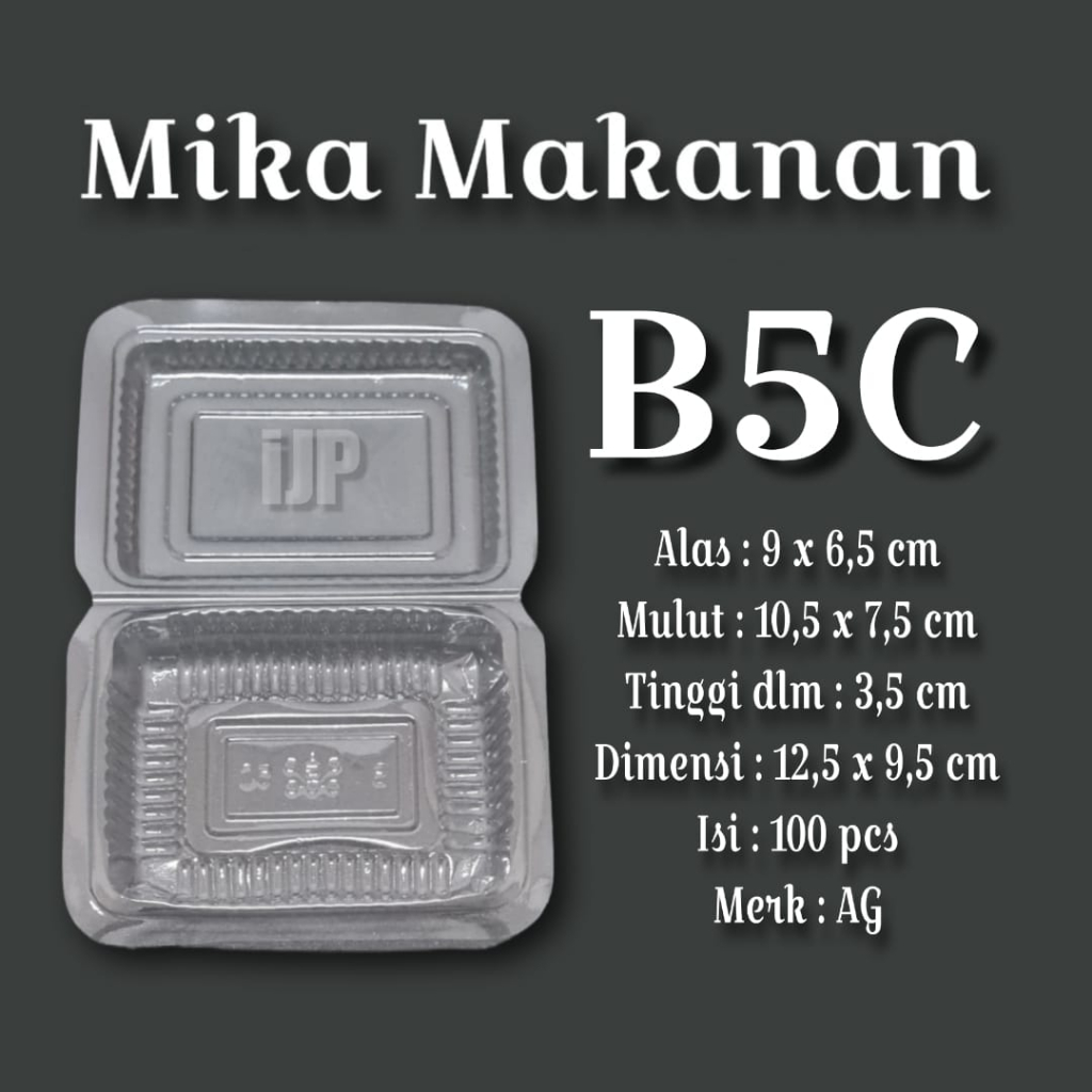 [100pcs] Mika Plastik Makanan Ukuran B-5A B-5C / Mika Plastik Makanan Bening Tebal AG