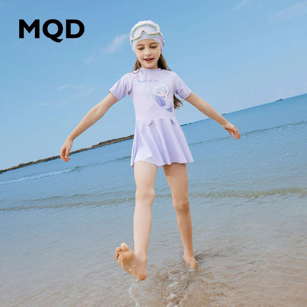 MQD baju renang anak perempuan swinsuit cewek rok celana topi SPF 50+ 4-14th