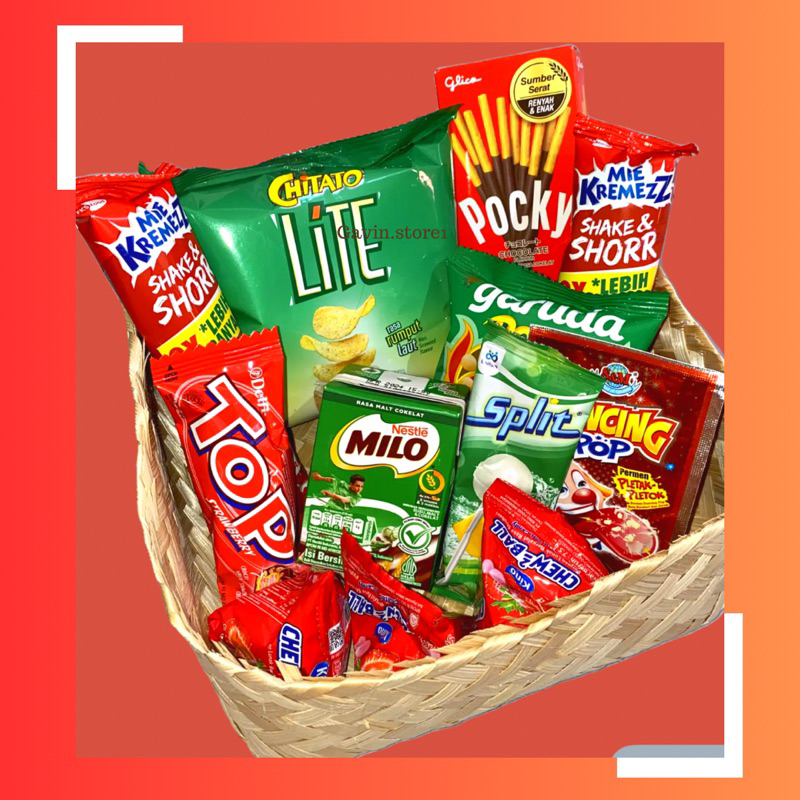 

PAKET Merah Hijau/ jajanan jaman dulu snack box/ hampers box/ birthday gift box/ lebaran/ thr