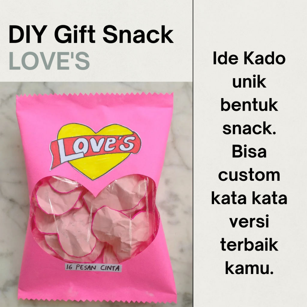 

DIY Gift bentuk snack Love's | Ide kado unik bentuk snack dari kertas | DIY Paper Craft