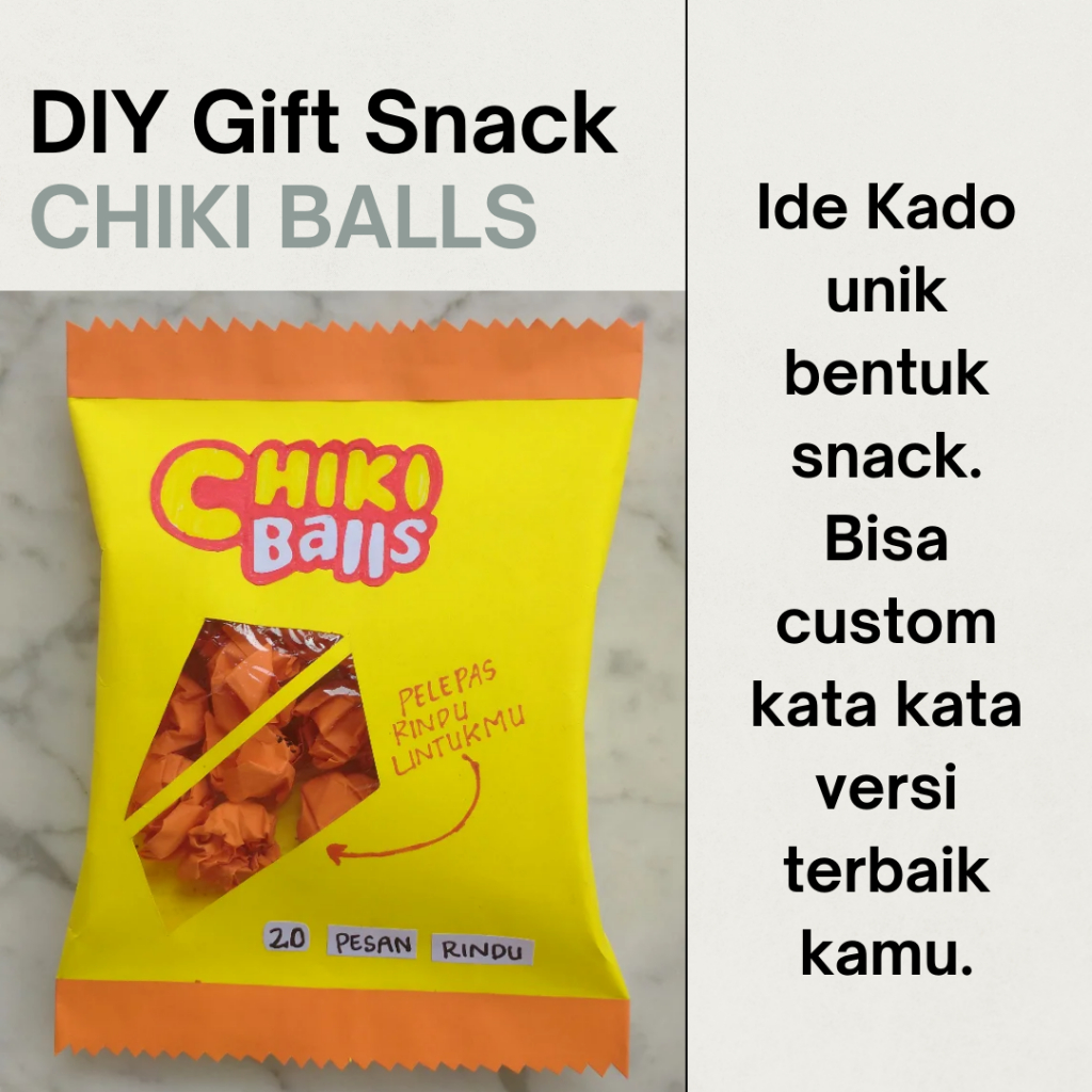 

DIY Gift bentuk Snack Chiki Balls | Ide kado unik bentuk snack Chiki Balls | DIY Craft