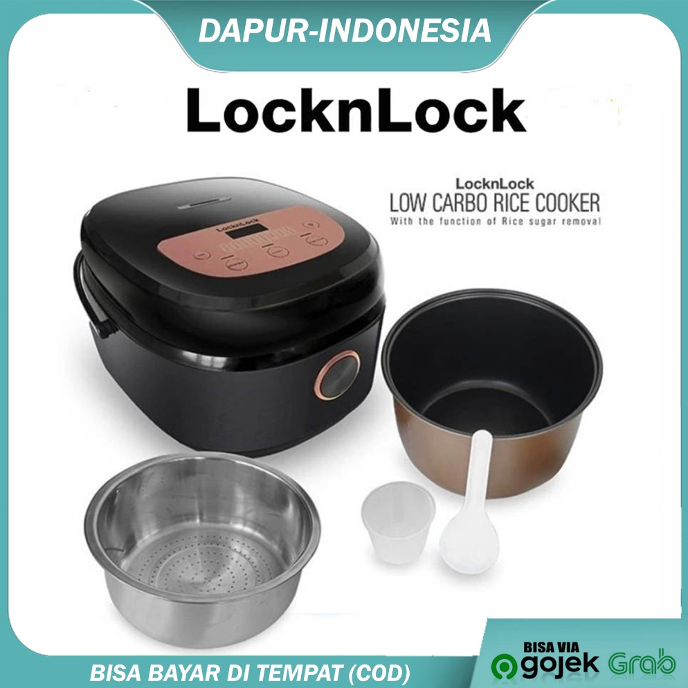 Locknlock Multi Cooker alat Menanak Nasi LOW SUGAR LOCKNLOCK/LOCK N LOCK/ EJR328BLK - 2 Liter