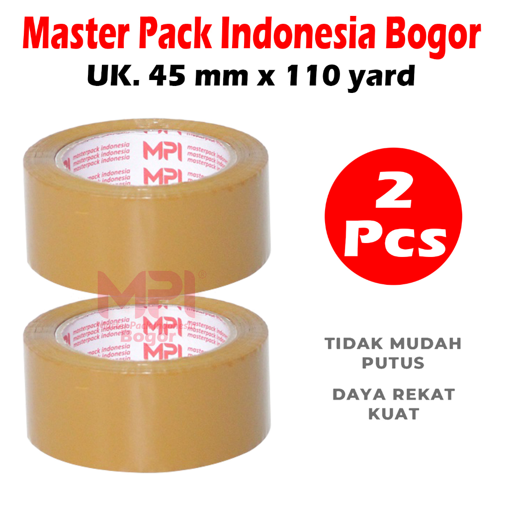 

PROMO 2 PCS - Lakban Coklat 45 MM x 110 YARD / Lakban Untuk Packing - Master Pack Indonesia