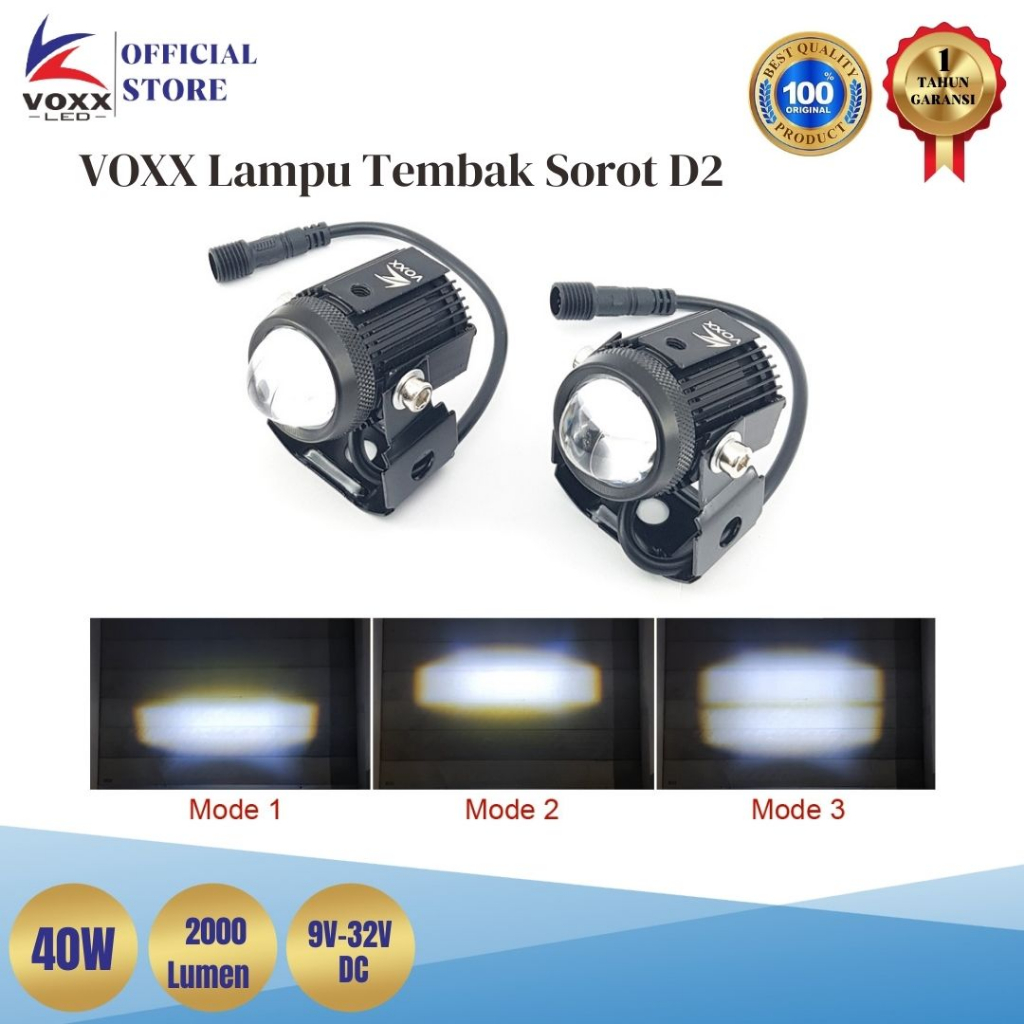 VOXX LED Mini Laser D2 Lampu Tembak Sorot Foglamp Mini Proji Hi-Lo