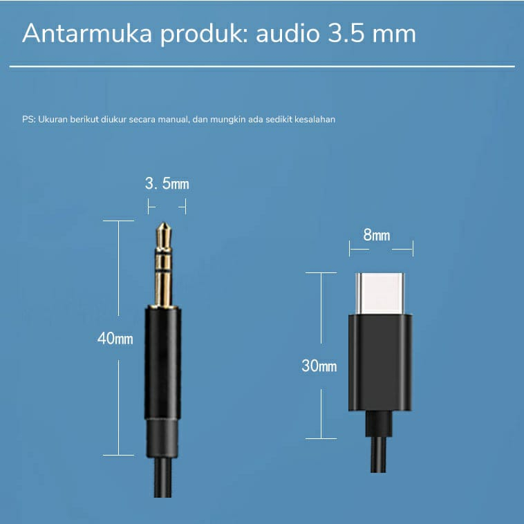 KABEL AUX JACK 3.5MM TO TIPE C - JACK TIPE C