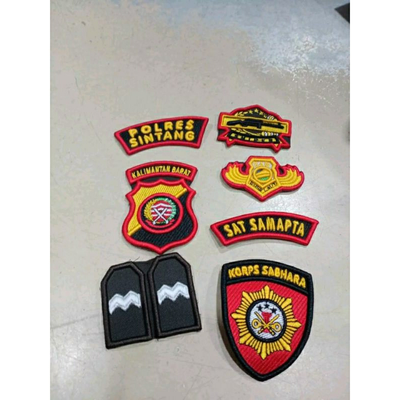 atribut polri bordir timbul