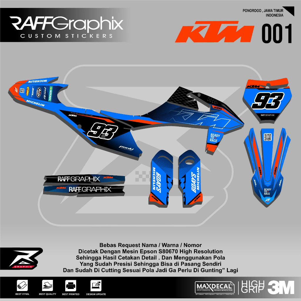 DECAL KTM BIRU 001 / DECAL KTM 2020
