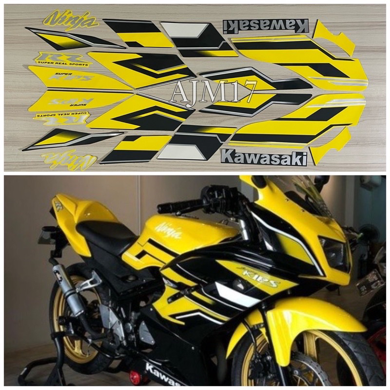 STIKER STRIPING NINJA RR 2015 KUNING