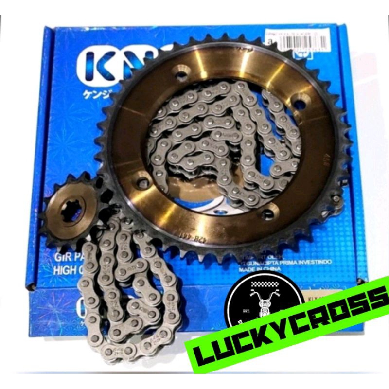 Gear set klx gold, biru