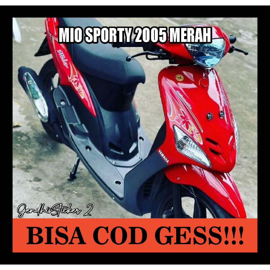 striping yamaha mio sporty bunga 2005 merah