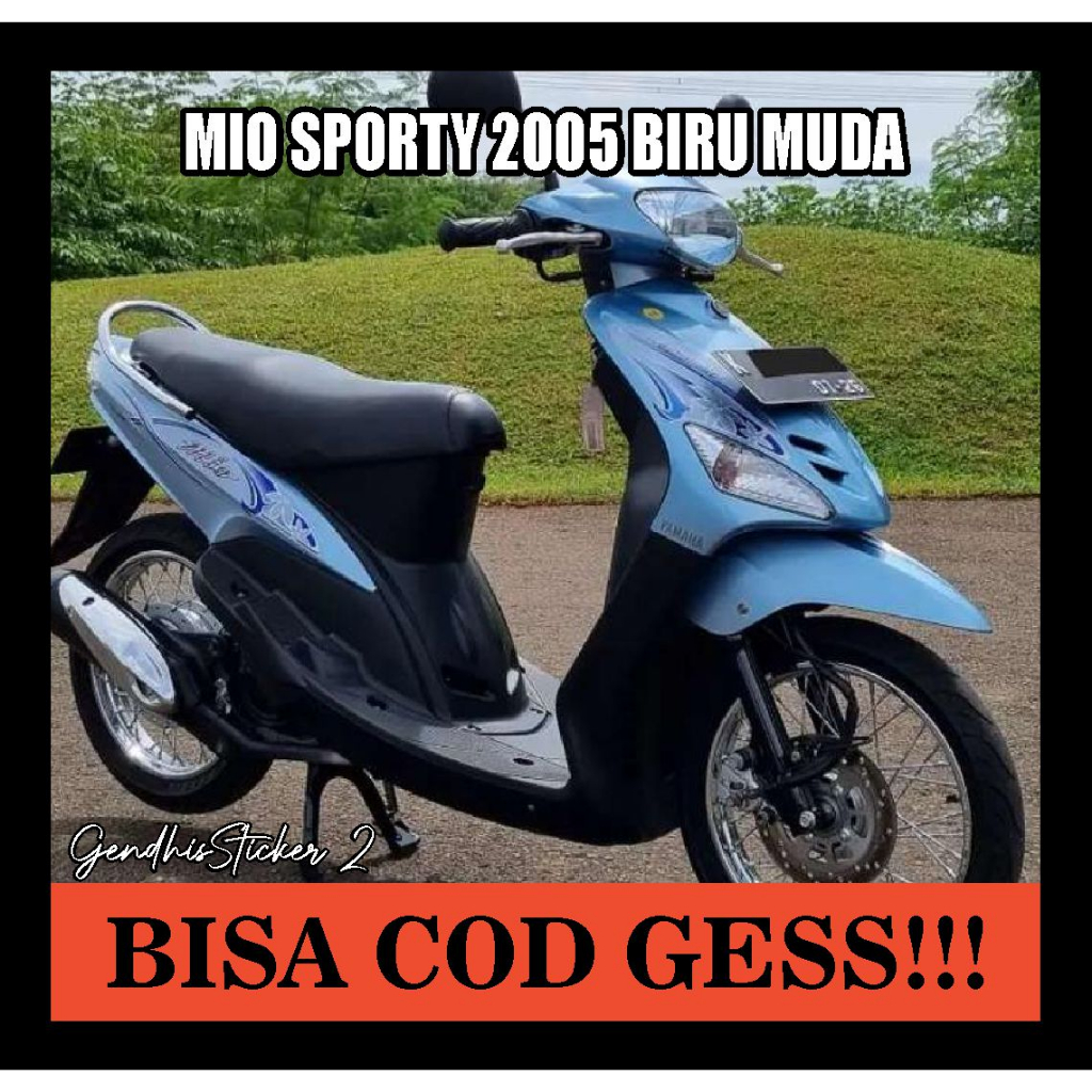 striping yamaha mio sporty bunga 2005 biru muda