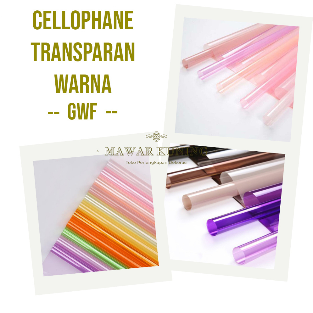 

[ 20 Lembar ] Cellophane Transparan Warna / Kertas Cellophane Transparan / Bucket Transparan