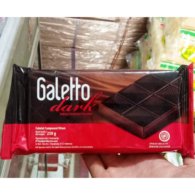 

COKELAT BATANG GALETTO DARK / BAKING COMPOUND CHOCOLATE / COKELAT COMPOUND HITAM 250g