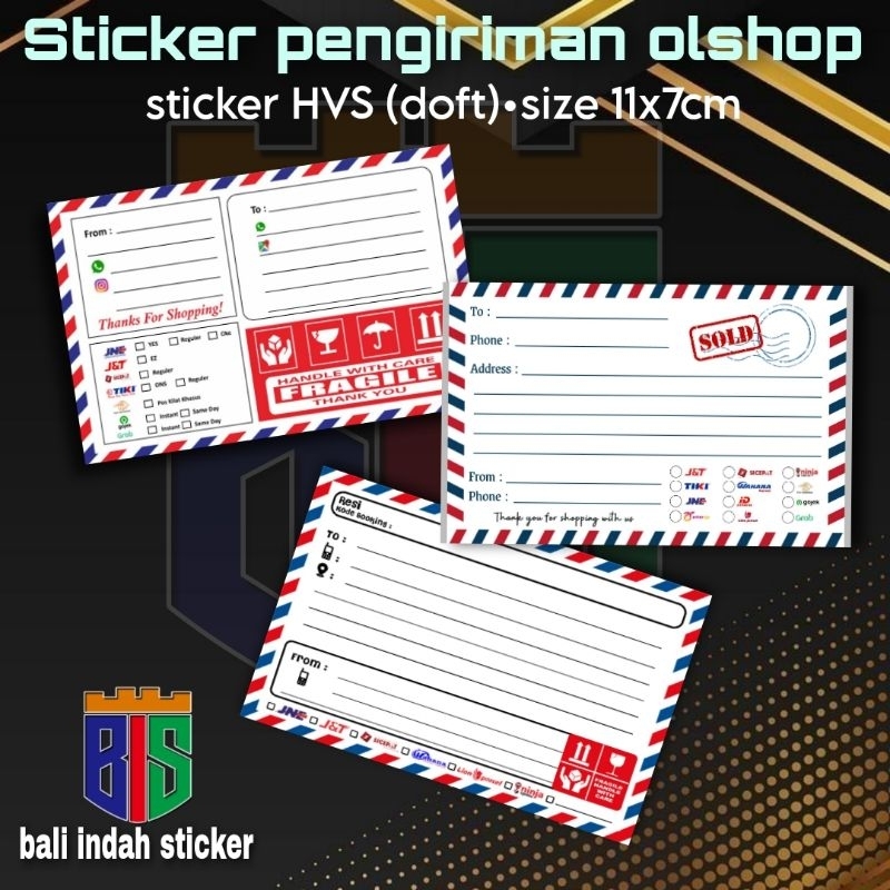 

(50 pcs) Stiker pengiriman olshop-label pengiriman termurah - motif amplop putih airmail