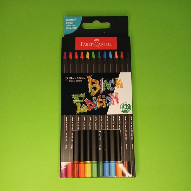 

Pensil Warna Colour Pencils 12 Warna Black Edition Faber Castell Koleksi Premium