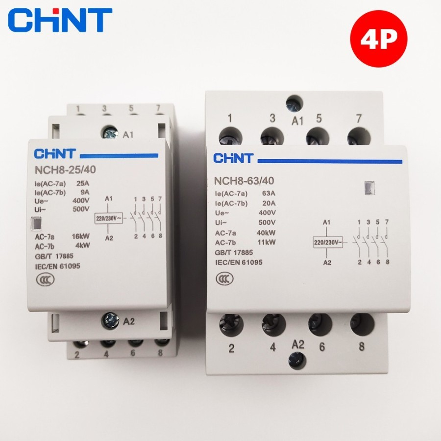 Modular AC Contactor CHINT NCH8-63/22 4P 63A