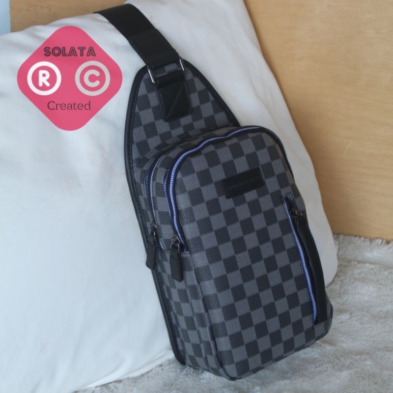 Tas Selempang Pria DAMIER Import  - TAS SELEMPANG PRIA Original