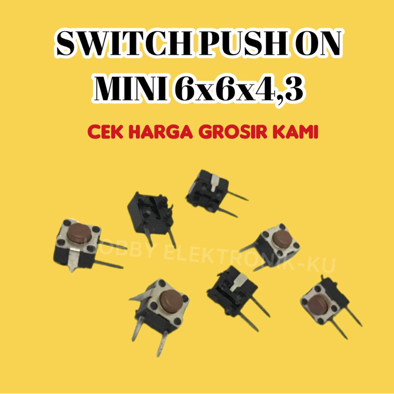 SWITCH PUSH ON MINI 2PIN (6x6x4,3)