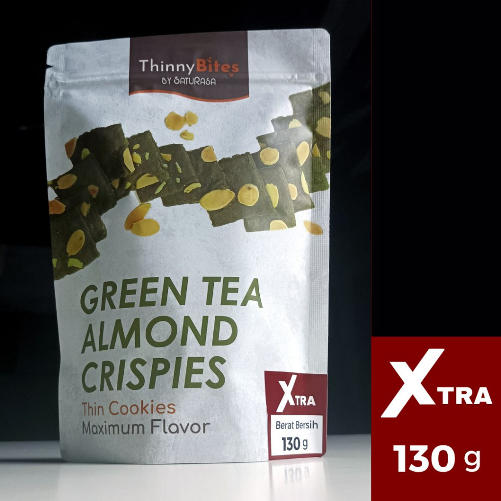 

ThinnyBites XTRA Green Tea Almond Crispies Keripik Brownies Crispy Greentea 130 gram