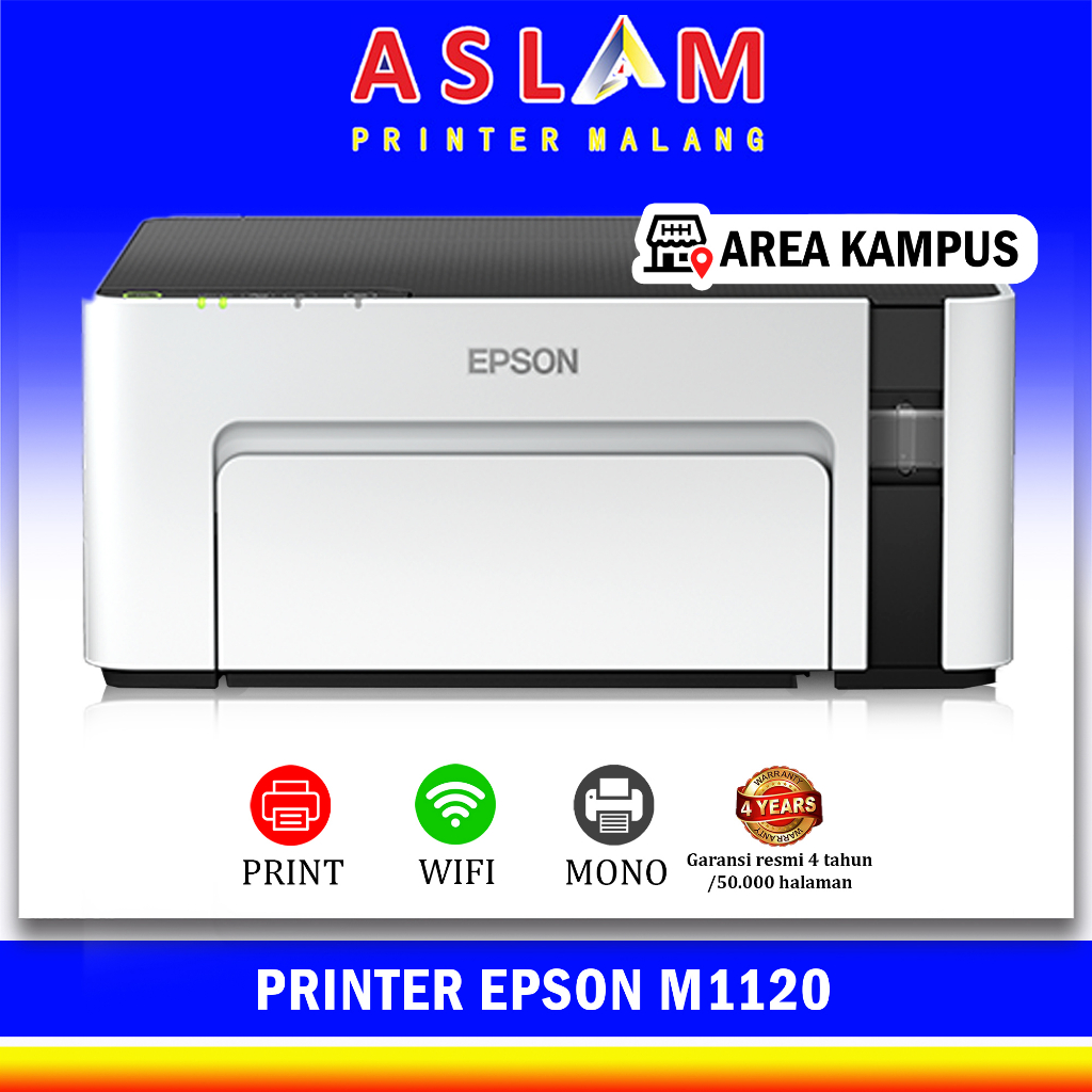 Printer Epson M1120 M-1120 Wireles Printer Mono Monochrome Print Only WIFI Epson M1050 garansi Epson
