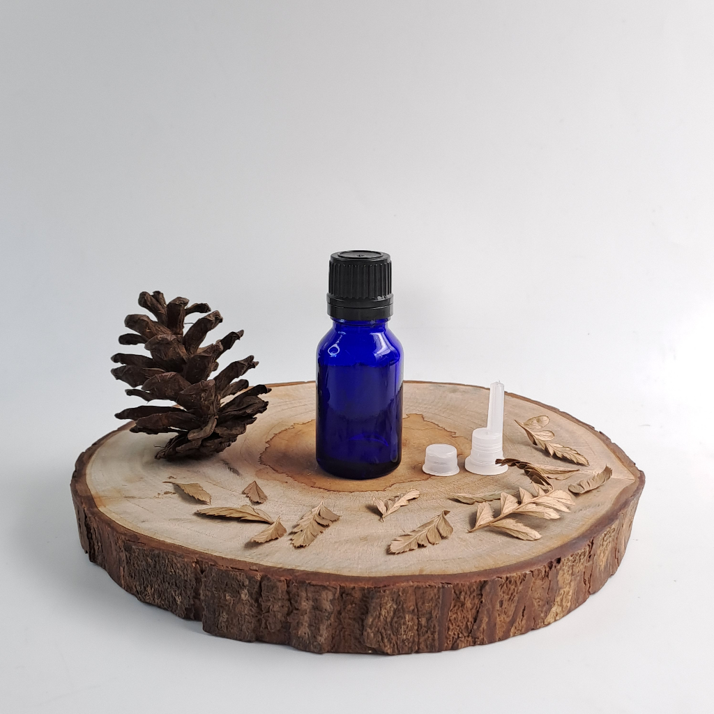 BOTOL TETES 15ML BIRU TEBAL TUTUP FILLER HITAM