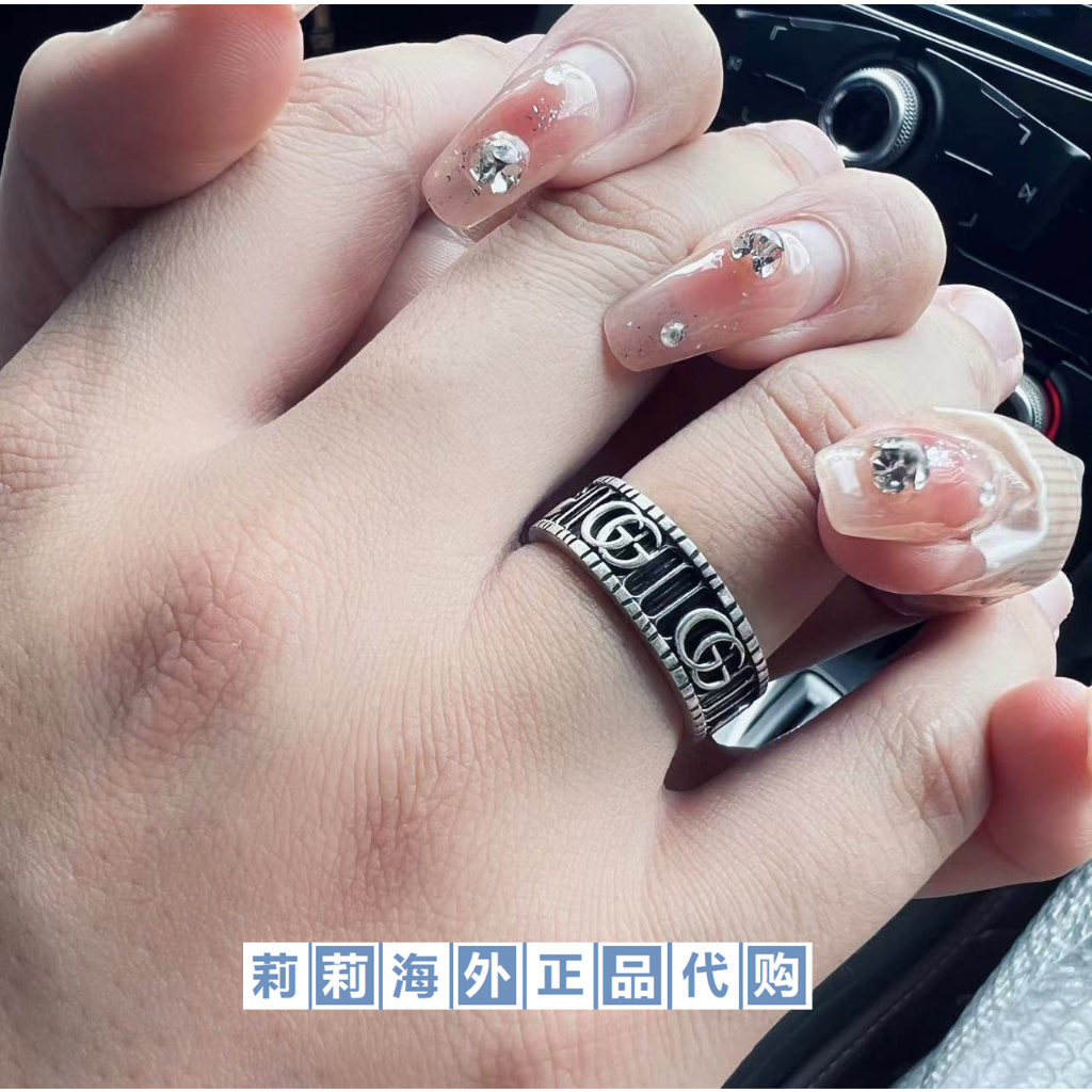 17k gold GUCCI ring Double G lovers male female Wedding Ring
