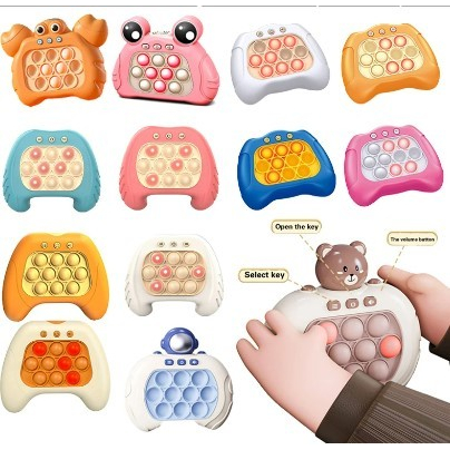 New Pop It Elektronik Push Bubble Game Challenge Fidget Toys Led Menghilangkan Stress Elektrik Game Console Series / Mainan Game Anak Pop It Elektrik Fast Push Puzzle Game
