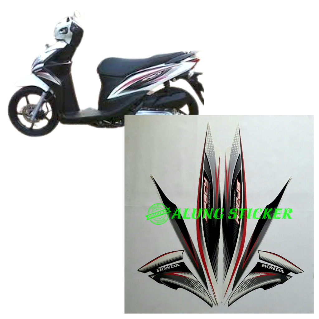 STIKER STRIPING LIS LES BODY MOTOR HONDA SPACY 2012 PUTIH
