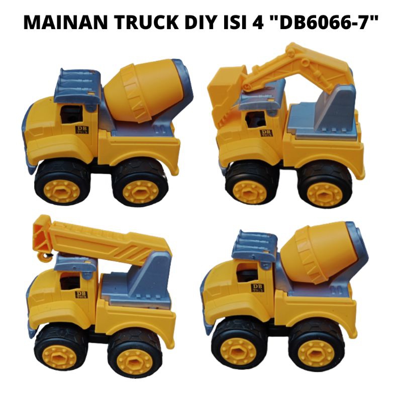 MAINAN MOBIL TRUCK DIY ISI 4 "DB6066-7" - MAINAN MOBIL MOBILAN