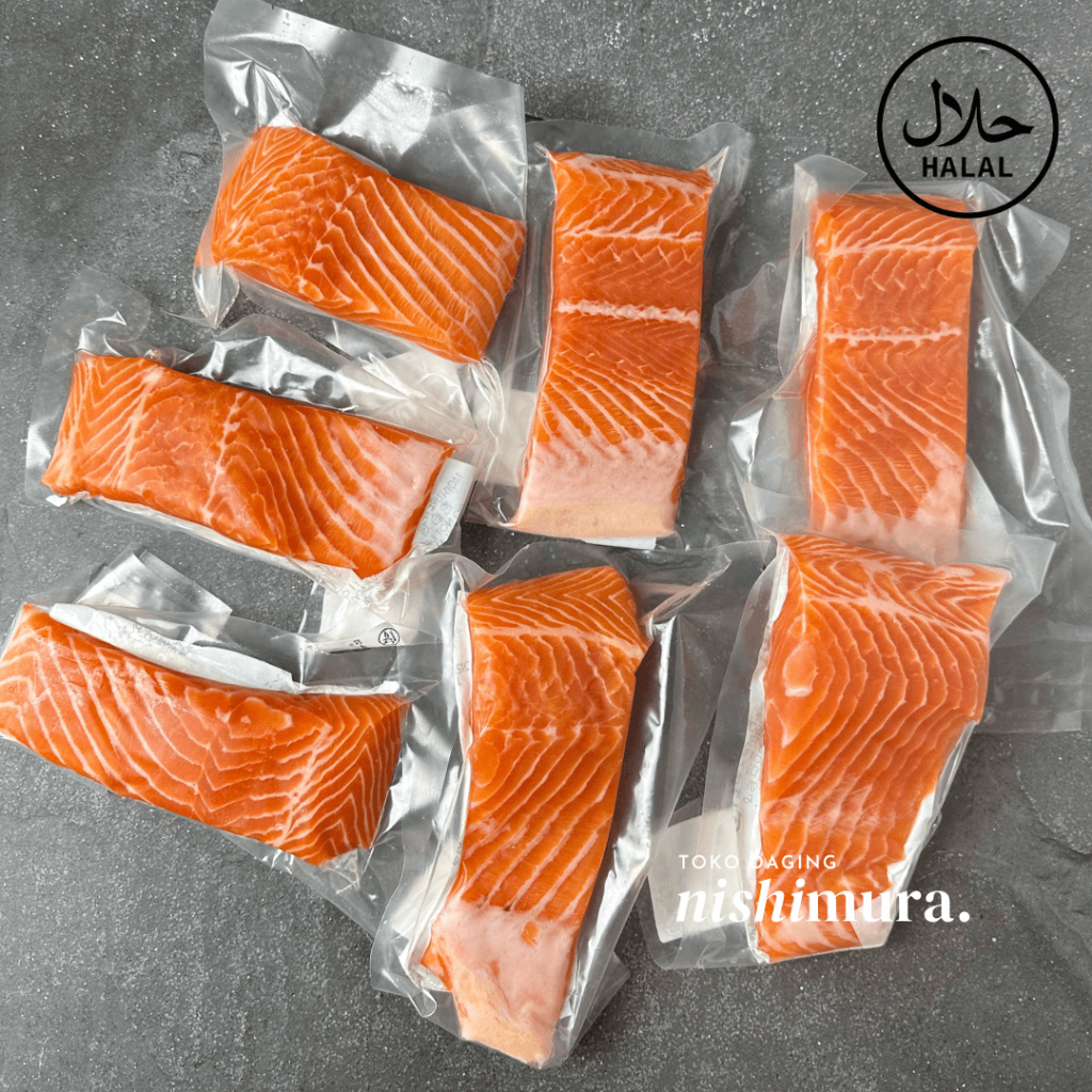 

Ikan Salmon Fresh Norwegia Sashimi Grade Fillet Tanpa Tulang - Filet Norway Norwey