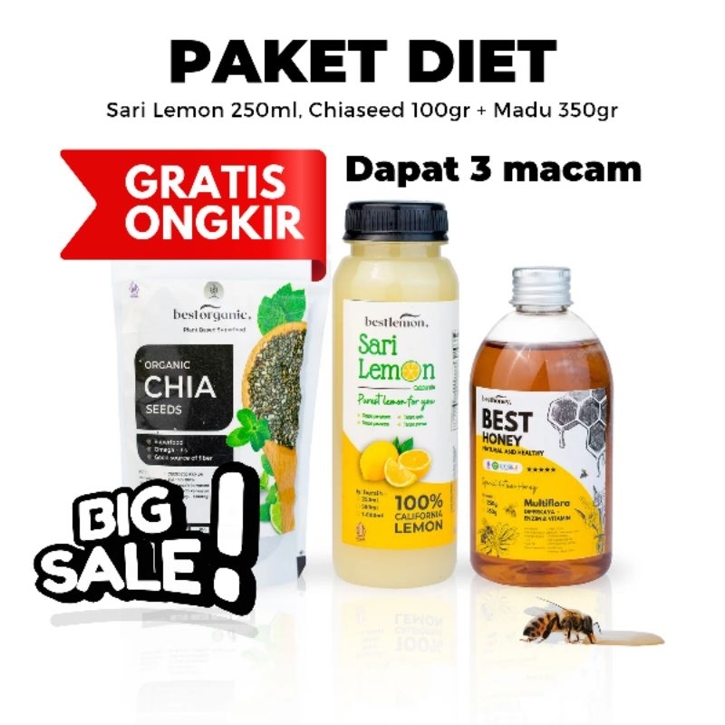 

Best Honey Paket 3in1 Sari Lemon Diet Detox Chia Seed Madu Multiflora Asli