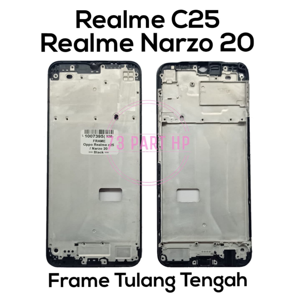 Bezzel Tutup Mesin - Tulang Tengah -  Realme C25/C25s  Back Cover Case Door Backdoor Backcase