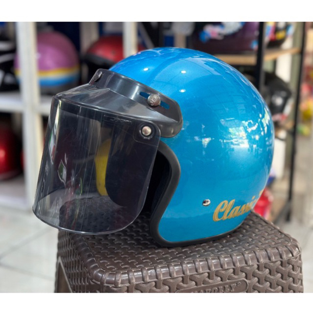 Helm Bogo Classic Biru Glossy SNI