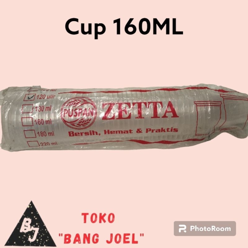 Gelas Cup Plastik Cap Puspan Zetta 120ML / 160ML / 220ML / Gelas Cup Kopi / Cup Jus / Cup Pop Ice / 