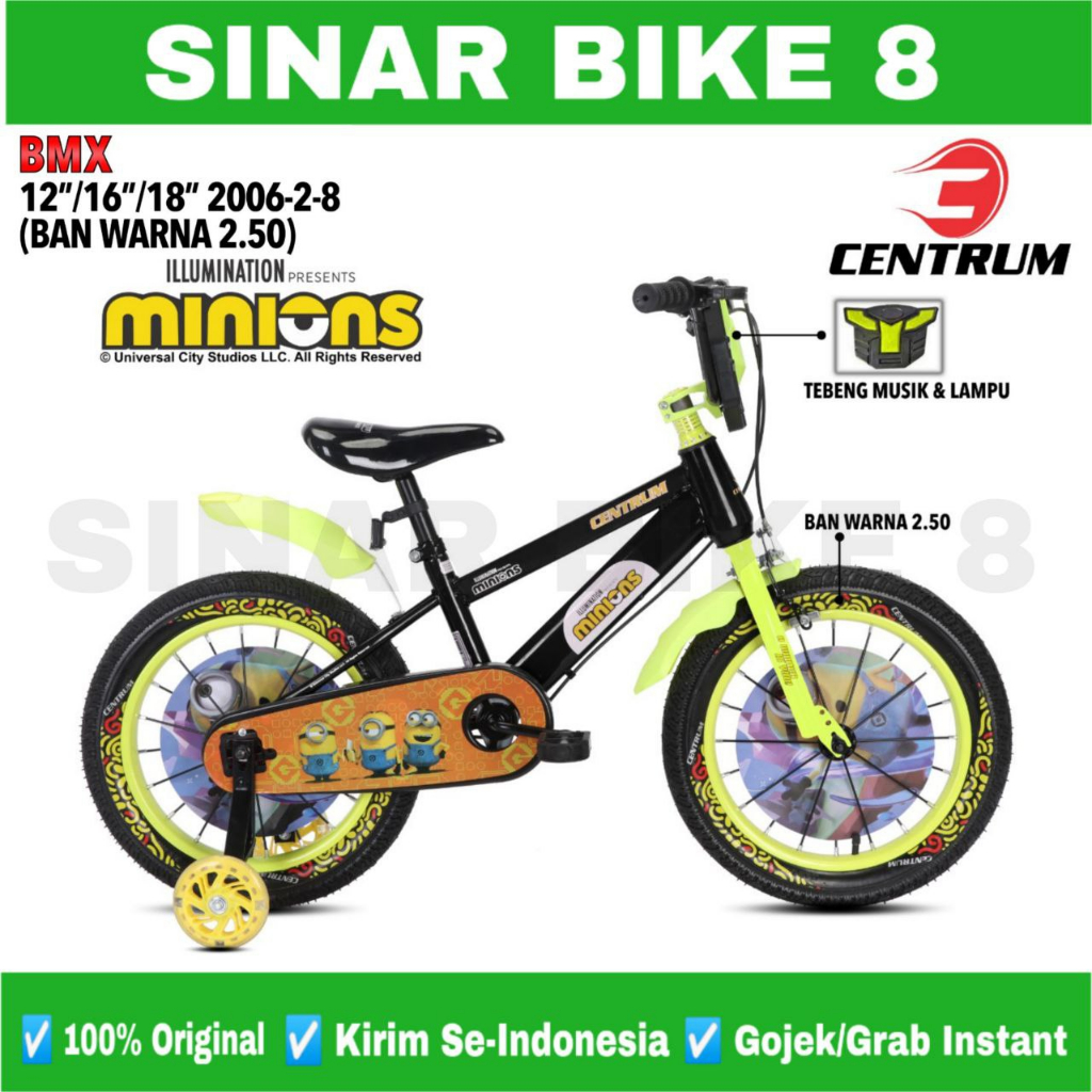 Sepeda Anak Laki BMX CENTRUM 2006-2-8 Uk. 12 16 18 Inch Usia 2-8 Tahun