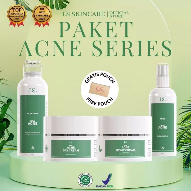 LS SKINCARE PAKET ACNE SERIES Untuk Kulit Wajah Berjerawat BPOM eLStm