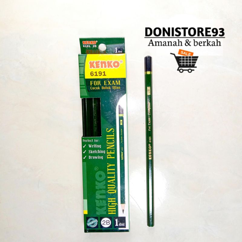 

Pencil Kenko 2B hijau kayu kuat