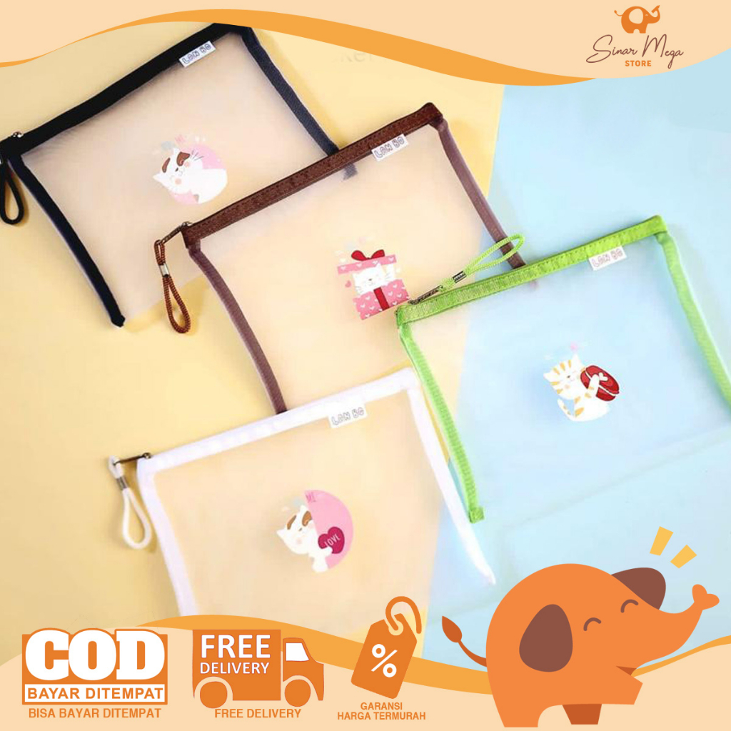 

Pocket File A6 LB-1226 / Pocket Jaring Bahan Mesh Dengan Resleting
