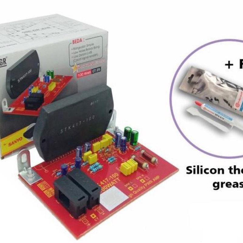 KIT POWER AMPLIFIER STK 417 - 100W 417-100W TANPA HEATSINK BY SANYO NON HEATSINK