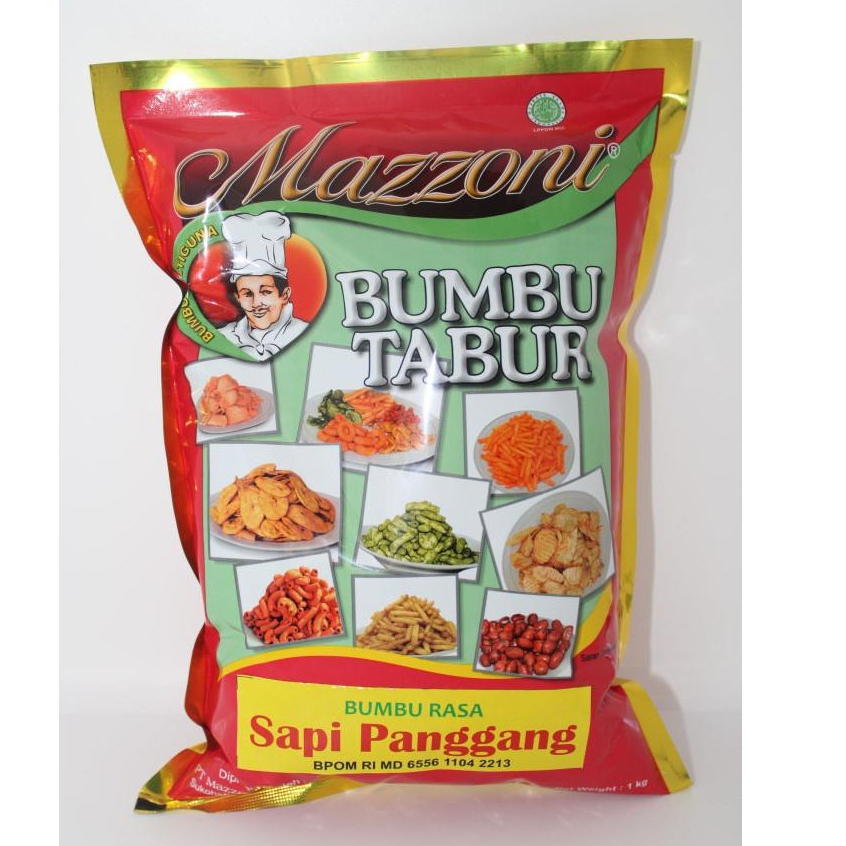 

Bumbu Tabur Mazzoni 1Kg Balado BBQ Jagung Manis Sapi Panggang Ayam Panggang Bumbu Kentang / Makaroni Goreng 1Kg