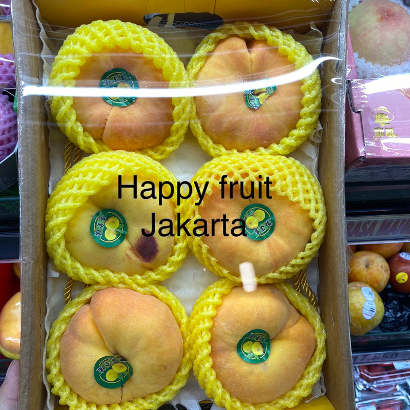 

Peach donat manis yellow | Buah peach donut fresh Box 1,5 kg