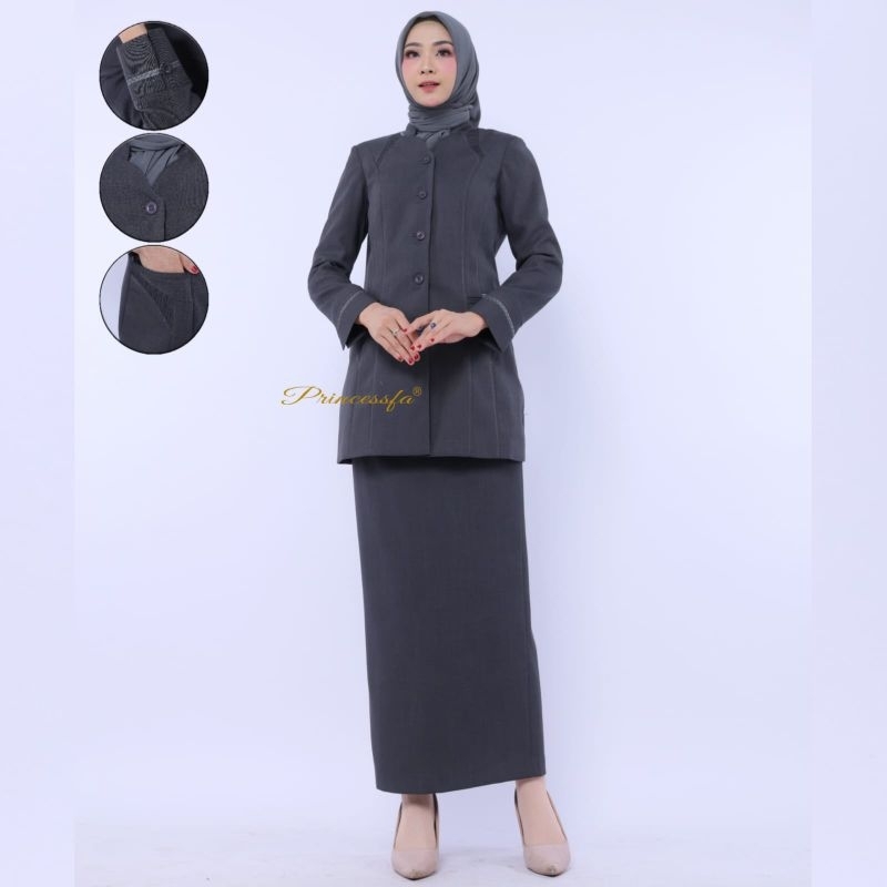 STELAN BLEZER ABU TUA PRINCESSFA/SERAGAM GURU/KANTOR/ASN/KANTOR/KERJA/STELAN ABU TUA PRINCESSFA