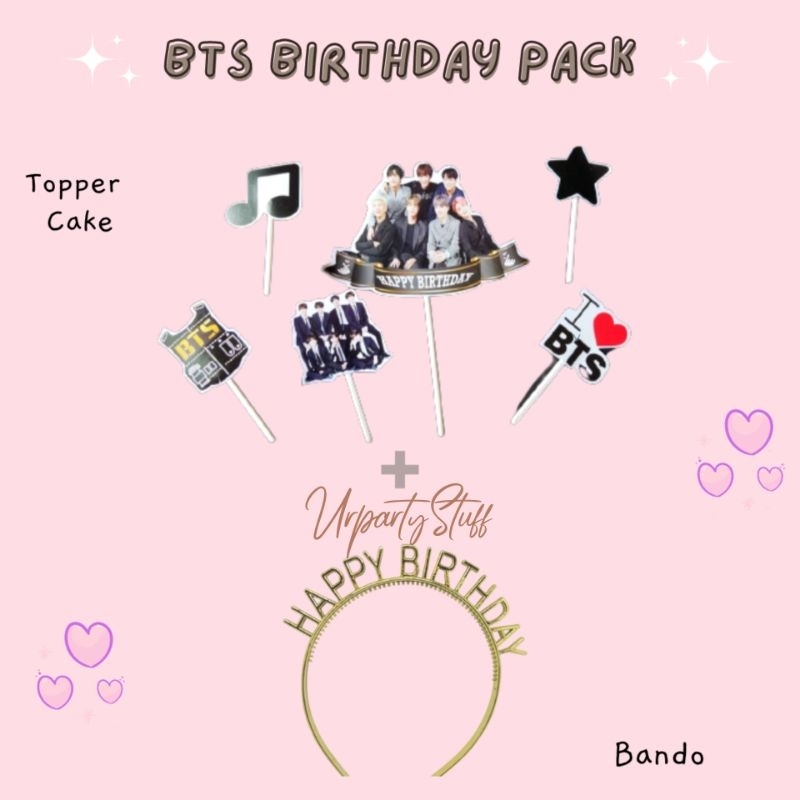 Tusukan Kue BTS Army / Topper Cake BTS Army / Paket Birthday BTS Korea Army / BTS Birthday Pack