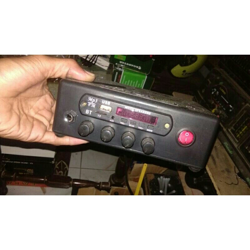 power mini Bluetooth karaoke radio fm tone control subwofer tinggal colok listrik