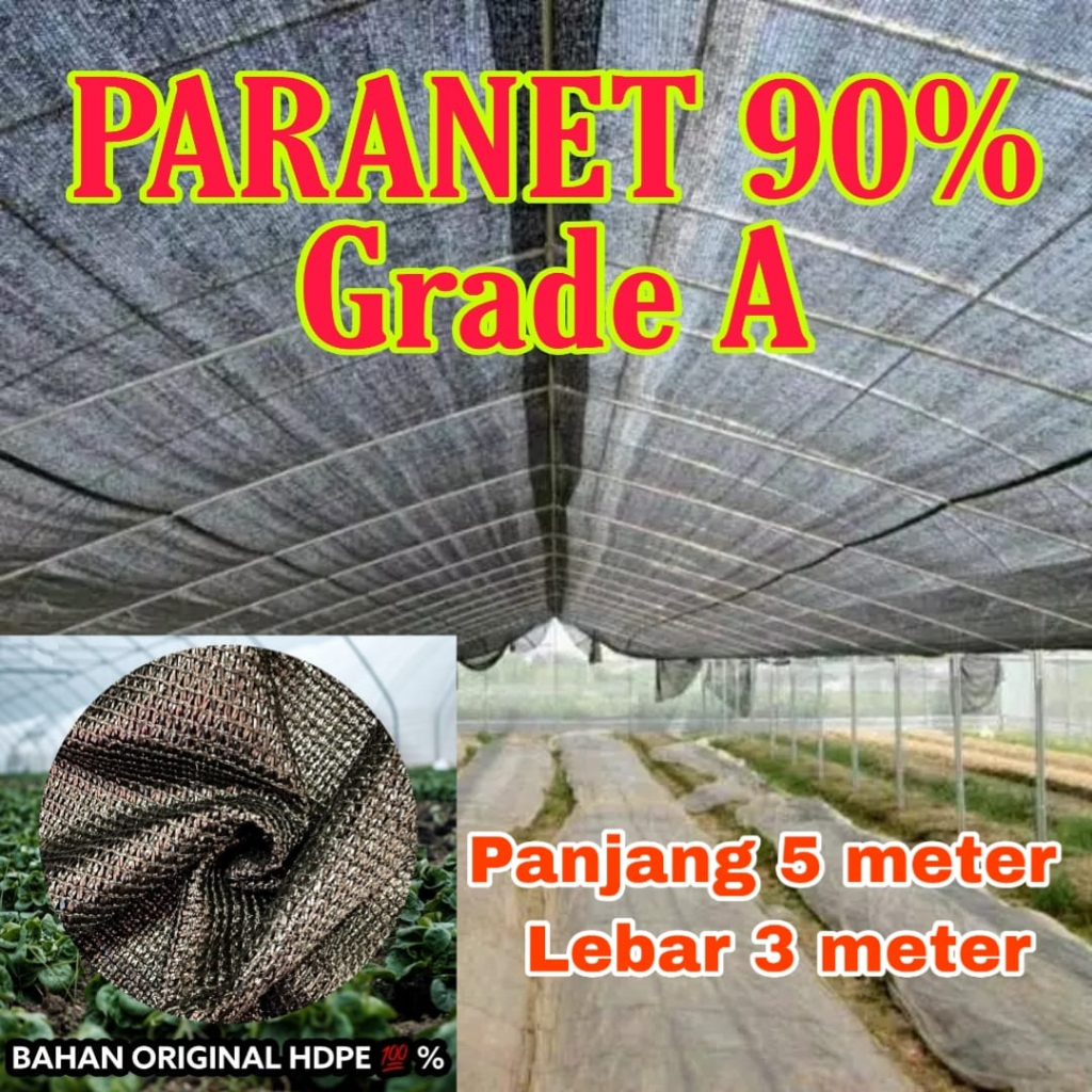 PARANET 90% Panjang 5 meter x Lebar 3 meter GRADE A Jaring paranet