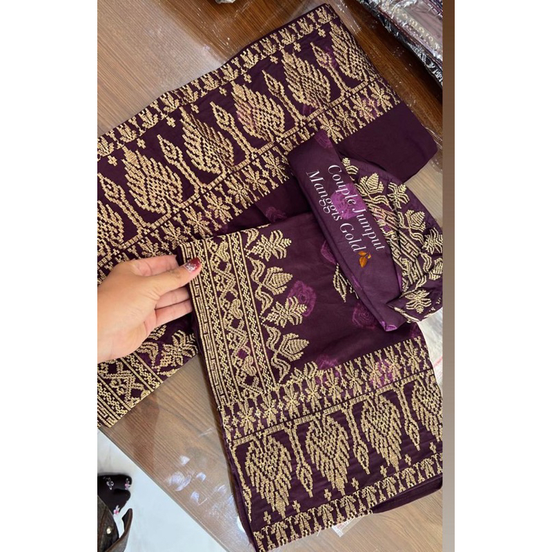 SET COUPLE//KAMEN COUPLE JUMPUTAN//KAMEN BORDIR PREMIUM//KAMEN SAPUT UDENG SETENGAH JADI