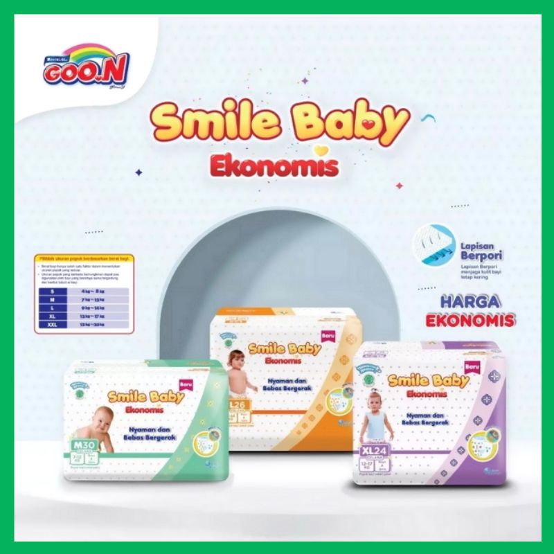 Ccrs Popok Bayi Celana Smile Baby Ekonomis ukuran S M L XL Diapers Pampers Goon Nyaman Multifungsi u